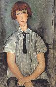 Amedeo Modigliani Young Woman in a Striped Blouse (mk39) oil painting artist
